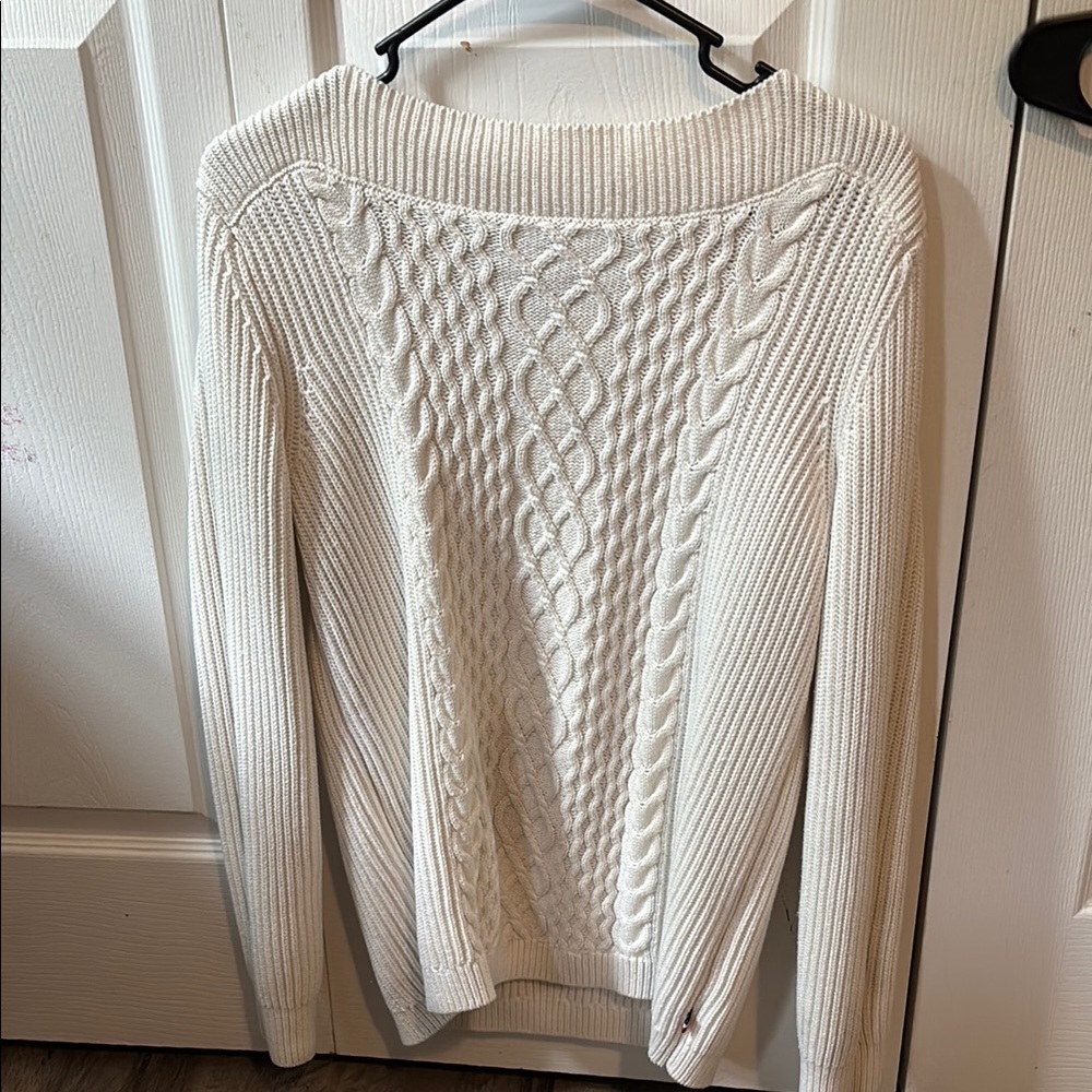 Tommy Hilfiger White Cable Knit Cardigan